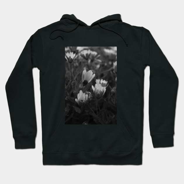 Black and White Flowers Hoodie by ScrambledPsychology